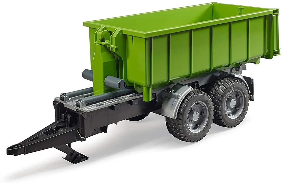 BRUDER Hakenlift-Anhänger für Traktoren Spielfahrzeug - Grün (02035)