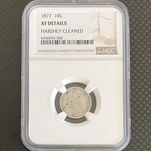 1877 Seated Liberty Dime NGC XF Details - No Arrows - Picture 1 of 2