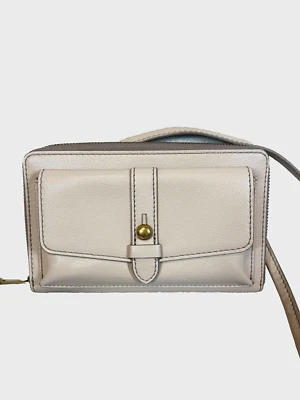 Fossil Faye Cross Body String Wallet Zipper Greige Taupe Color (A7) - Image 1 of 4