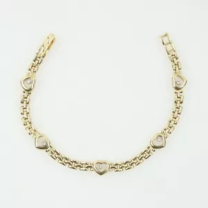 Brazalete de corazón Chopard oro amarillo 18k diamantes felices - 5 diamantes 18ct 750 - Imagen 1 de 5
