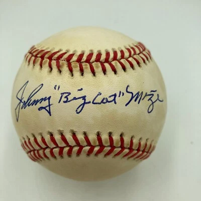 Johnny Big Cat Mize Signed Official American League Baseball JSA COA - Image 1 of 4