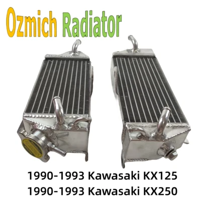 Radiador para Kawasaki KX250 KX 250 1990-1993 1991 1992 90 91 92 93 aluminio completo Foto 1 de 4