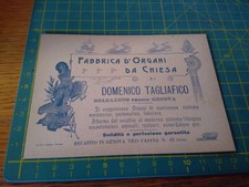152394 GENOVA CARTOLINA CARTONCINO PUBBLICITARIO FABBRICA D' ORGANI DA CHIESA