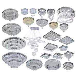 Luxury Chandelier LED Ceiling Crystal Lights Chic Lamps Kitchen Hallway Lighting - Picture 1 of 217
