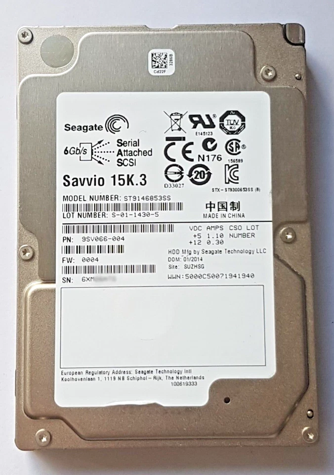 146 GB SAS Seagate Savvio 15K.3 ST9146853SS 64MB HDD 2.5" Internal Hard Drive - Image 1 of 1