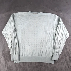 I Levrieri Men's Cashmere & Silk Cable Knit Sweater Blue L Large Made Italy - Picture 1 of 12