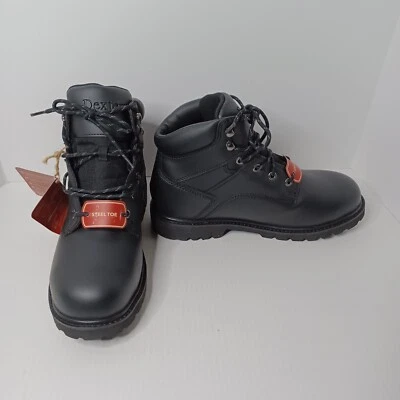 Dexter Boots Steel Toe Mens 11 Black Lace-Up Oil Resistance Workwear Utility NWT - Image 1 of 4