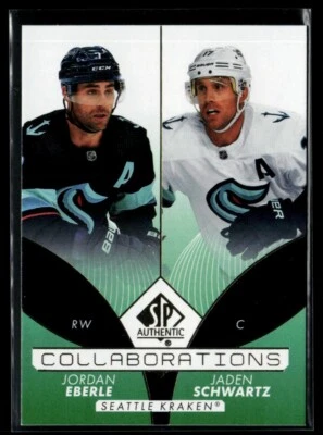 2022-23 SP Authentic Collaborations Green #C-25 Jordan Eberle / Jaden Schwartz - Image 1 of 2