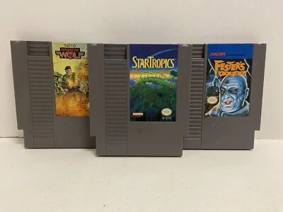 Lot of 3 NES Test & Work- Nintendo - Startropics, Operation Wolf, Fester’s Quest - Image 1 of 4
