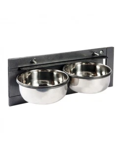Parrot-Supplies Double 6 Inch Bowl Parrot Swing Feeder For Cage & Aviary Birds - Picture 1 of 2
