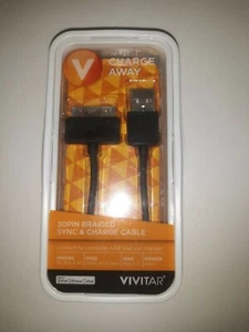 VIVITAR 30PIN GEFLOCHTENES SYNC- UND LADEKABEL, #VM11786 - Bild 1 von 3