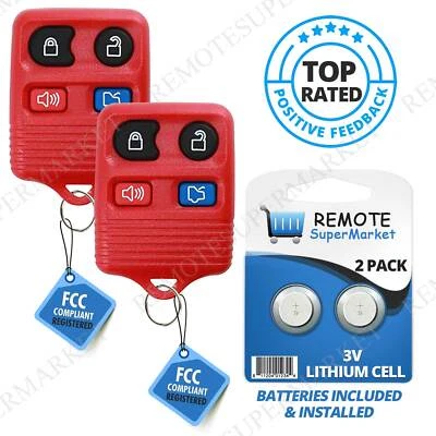 2 Replacement for Lincoln 2005-2011 Town Car 2006-2009 Zephyr Remote Key Fob Red Foto 1 de 4