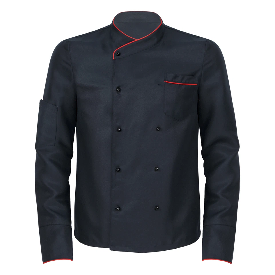 Men's Chef Coat Long Sleeve Chef Jacket Double Breasted Kitchen Cook Top Uniform - Image 1 of 1