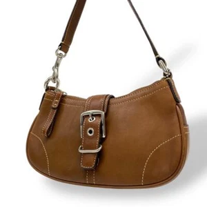 Coach Soho Leather Accessory Pouch Bag Brown Genuine - Picture 1 of 14