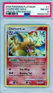 2009 Pokemon Platinum Arceus PSA 8 Charizard Cracked Ice Holo #1 FRESHLY GRADED - Picture 1 of 1