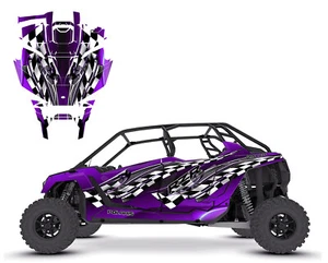 2020-2022 RZR4 PRO XP PRO R graphics wrap kit 24 mil premium vinyl #2500 Purple - Picture 1 of 18