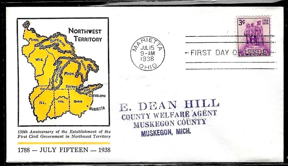 837 3c Stamp (1938) NORTHWEST TERRITORY FDC FROM LINPRINT CACHETS !! - Image 1 of 1