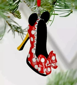 FABULOUS Disney Runway Shoe Ornament Minnie Mouse Red Polka Dot NEW W/TAGS - Picture 1 of 9
