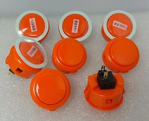 Japan Sanwa Silent Buttons Orange of 8 pcs OBSFS-30-O Video Game Arcade Parts - Picture 1 of 4