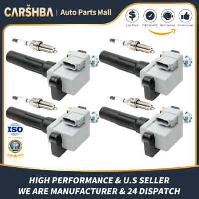 4*Ignition Coil+Plugs  For 2003-2005 Subaru Impreza & Saab 9-2X H4 2.5L UF528 - Image 1 of 4