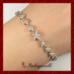 Favoloso Bracciale Stellato Donna in Argento 925 rodiato Oro Bianco - Foto 1 di 3