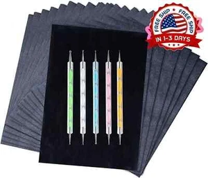 200 Sheets Carbon Paper Black Graphite Paper Transfer Tracing Paper and 5 Pieces - Picture 1 of 8