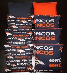 Denver Broncos Cornhole Bean Bags 8 ACA Regulation Corn Hole Bags Tailgate Toss - Picture 1 of 1