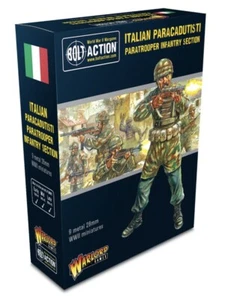28 mm Juegos de señores de la guerra sección de infantería paracaidista italiano perno acción Segunda Guerra Mundial nuevo en caja - Imagen 1 de 3
