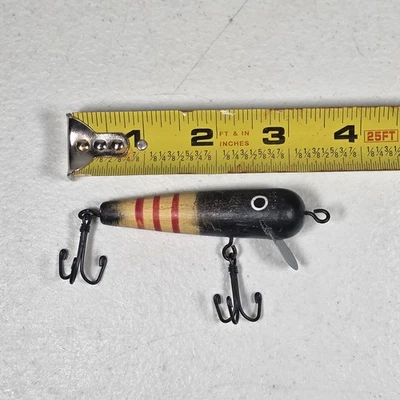 Vintage Hand-Painted Wooden Crankbait Fishing Lure 4” Nautical Marine Decor Fish - Image 1 of 4
