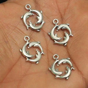 20mm German Silver Dolphin Charms - Picture 1 of 8