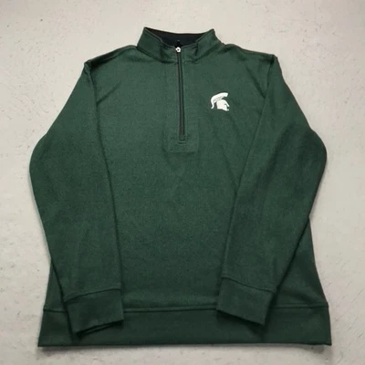 Michigan State Spartans Jacket Mens XL Green Straight Down Golf 1/4 Zip NCAA - Image 1 of 4