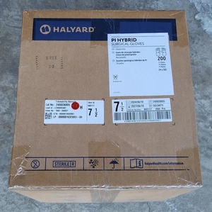 HALYARD PI Hybrid Surgical Gloves *1 CASE 200 pair* Size: 7 1/2 Ex.6/10/2027 - Picture 1 of 3