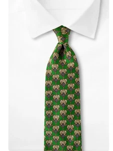 Gianni Versace Mens Italian Silk Tie 90s Green Gold Black Ornamental Scroll - Picture 1 of 14