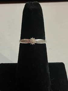 10k white gold engagement ring #109353-1 MGC - Picture 1 of 4
