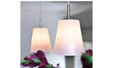 IKEA BASISK COLGANTE LUZ COLGANTE CRISTAL BLANCO NUEVO JUEGO DE 2 ENCHUFES Foto 1 de 4