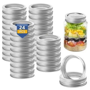 Regular Mouth Canning Rings, 24 PCS Mason Jar Rings Regular Mouth Split-Type ... - Picture 1 of 7