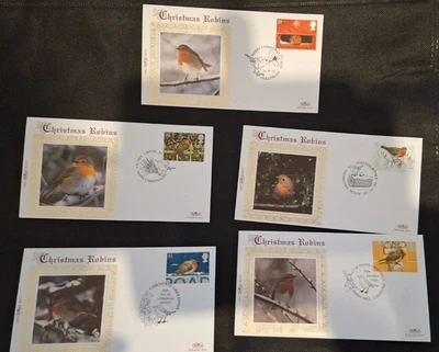 5X FDC Benham First Day Covers 1995 BS49-BS53  Christmas Robins - Image 1 of 4