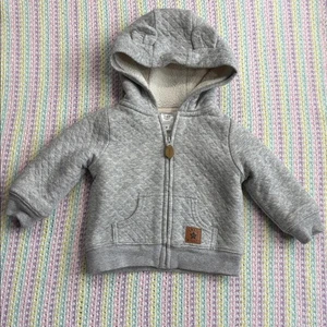 Giacca maglione Simple Joys by Carter's bambino full zip con cappuccio grigio taglia 3-6M! - Foto 1 di 8