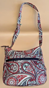 Women's Crossbody Bag Waverly Inspirations Red Quilted Hipster Floral - Picture 1 of 6