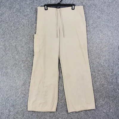 SB Scrubs Pants Womens Large Khaki Drawstring Elastic Waist Cargo Medical - Image 1 of 4