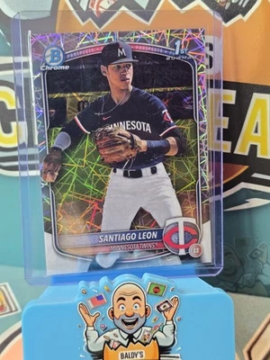 2025 Bowman Chrome Santiago Leon Laser Refractor #BCP-247 Twins 1st Bowman Mega - Image 1 of 2