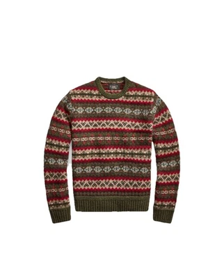 RRL Ralph Lauren Fair Isle Crewneck Sweater Men’s Blend 55% Wool-45% Alpaca Hair - Image 1 of 4