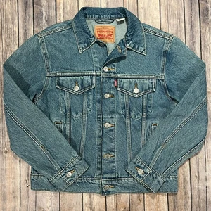 Levis Trucker Denim Jacket Type III Small Mens Blue Western Button Coat - Picture 1 of 7