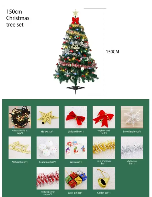 150 cm Festive Christmas Tree w/ Colorful Lights & Ornaments Before the 25th - Image 1 of 1