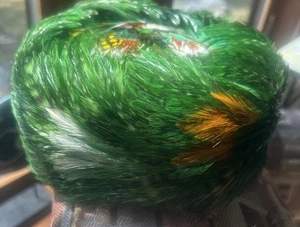 Antique & Incredibly Preserved Gorgeous Green Pillbox Hat W Colorful Feathers - Picture 1 of 13