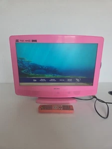 Bush 19” LCD HD TV Pink With Built In DVD Player Working With Remote BTVD91186P - Picture 1 of 5