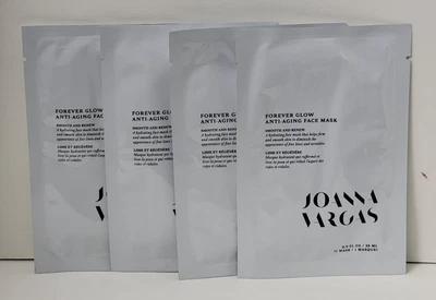 4 pk JOANNA VARGAS Forever Glow Anti-Aging Face Sheet Mask 0.9 oz Smooth & Renew - Image 1 of 3