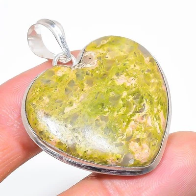 Unakit Herzform Edelstein Anhänger Handarbeit Verlobung Geschenk Schmuck 2" F... - Bild 1 von 4