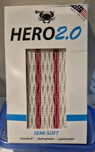 ECD Hero 2.0 Lacrosse Mesh Kit Red Striker East Coast Dyes Innegra White LTH - Picture 1 of 3