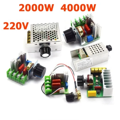 2000W 4000W Motor Speed Control Controller SCR Variable Voltage Regulator 220VAC - Image 1 of 3